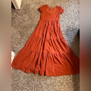 Elegant Rust Maxi Dress Maeve